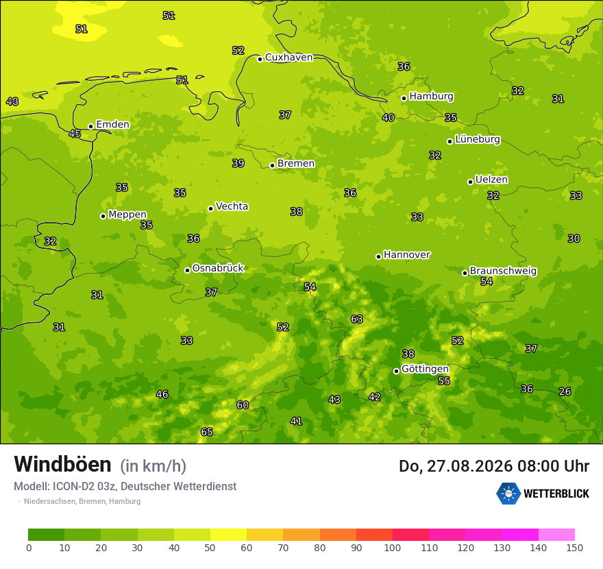 Maximale Windböen