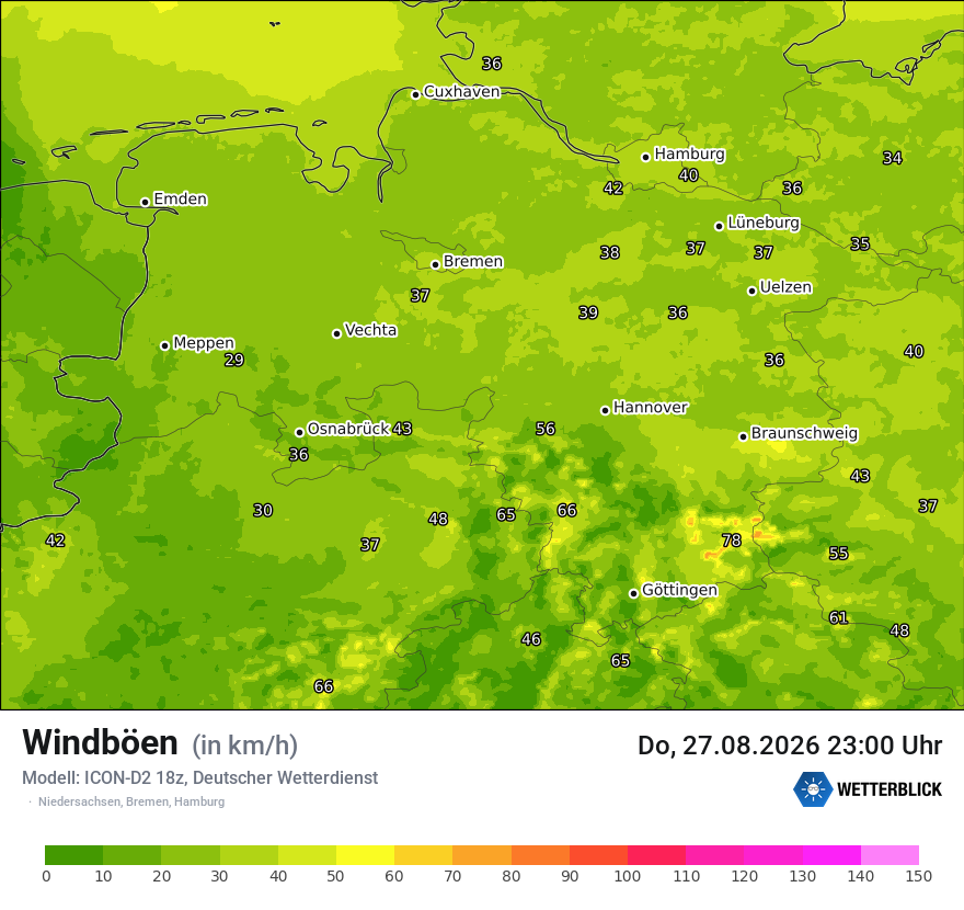 Maximale Windböen