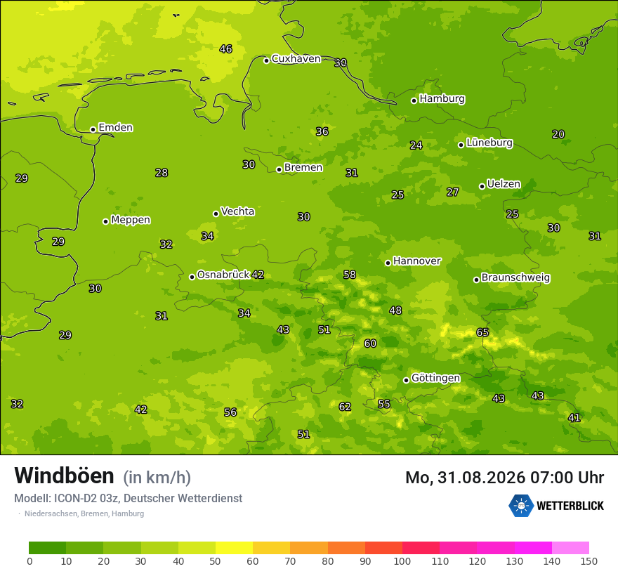 Maximale Windböen