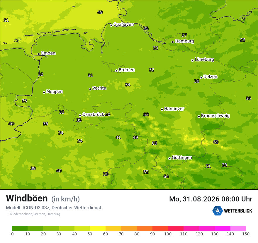 Maximale Windböen