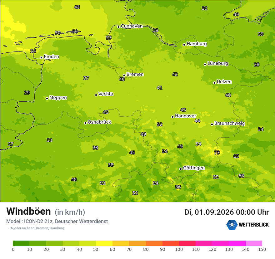 Maximale Windböen