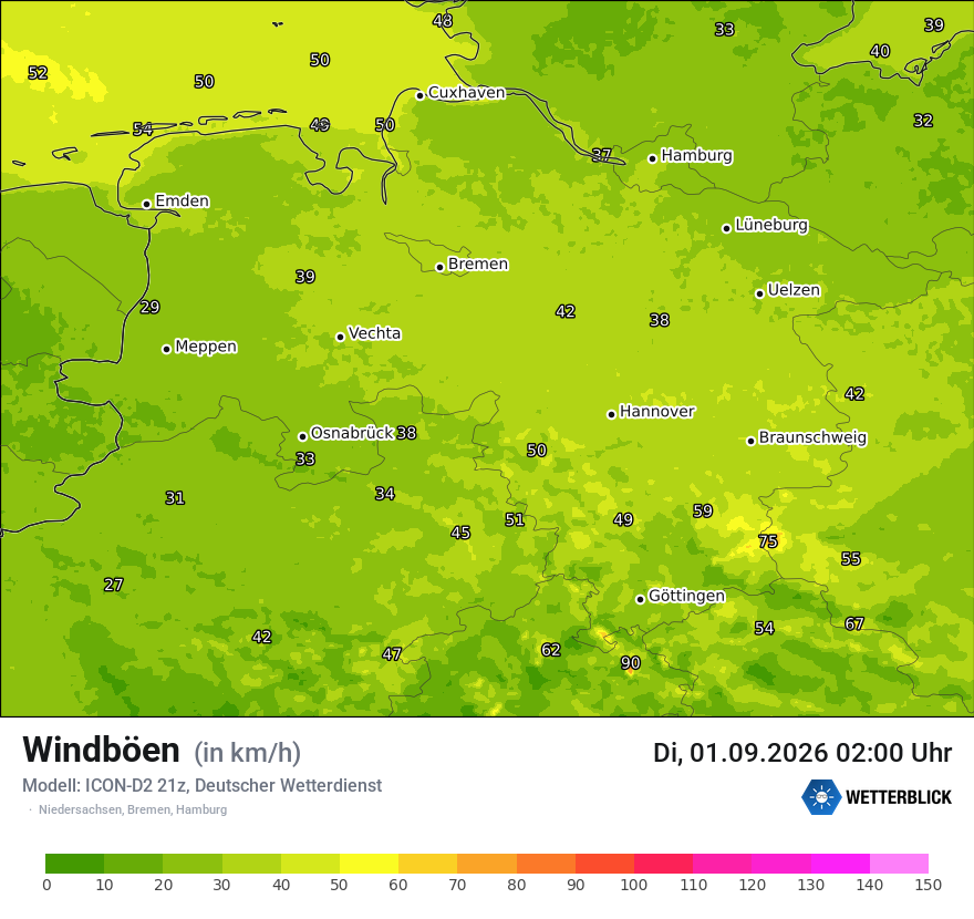 Maximale Windböen