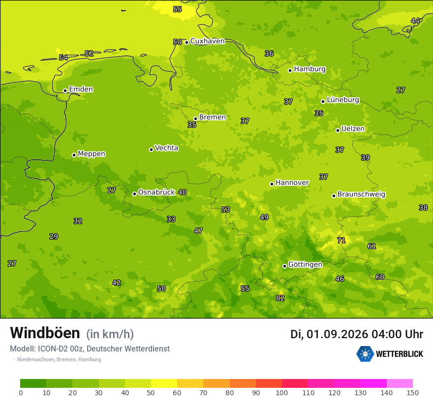 Maximale Windböen