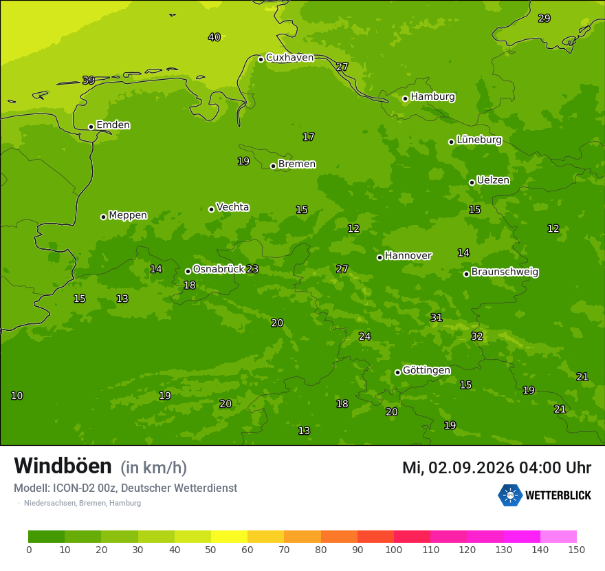 Maximale Windböen