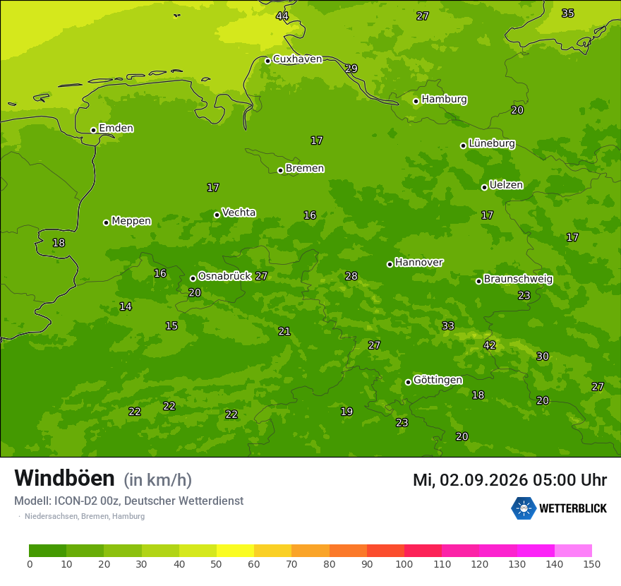 Maximale Windböen