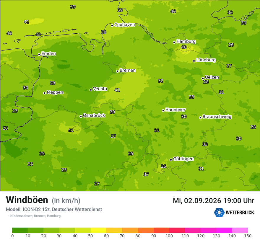 Maximale Windböen