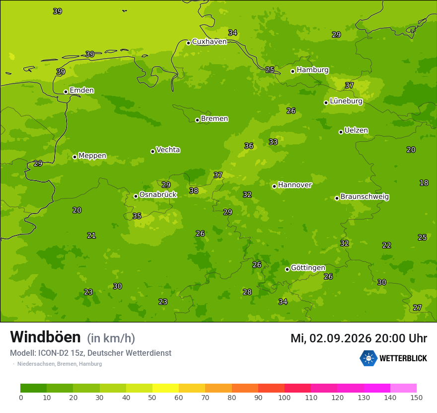 Maximale Windböen