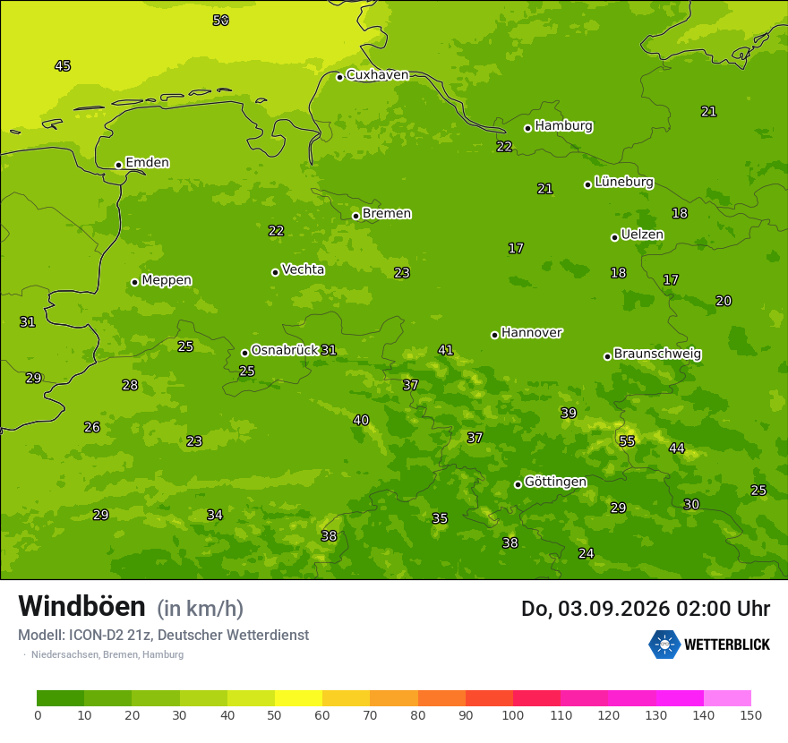 Maximale Windböen