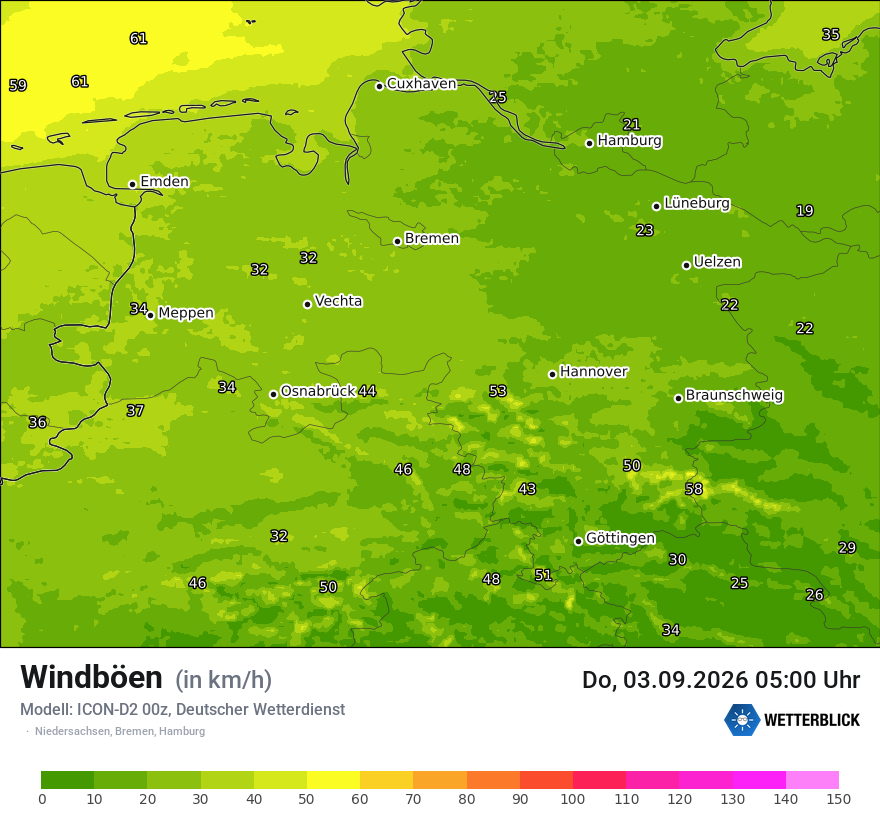 Maximale Windböen