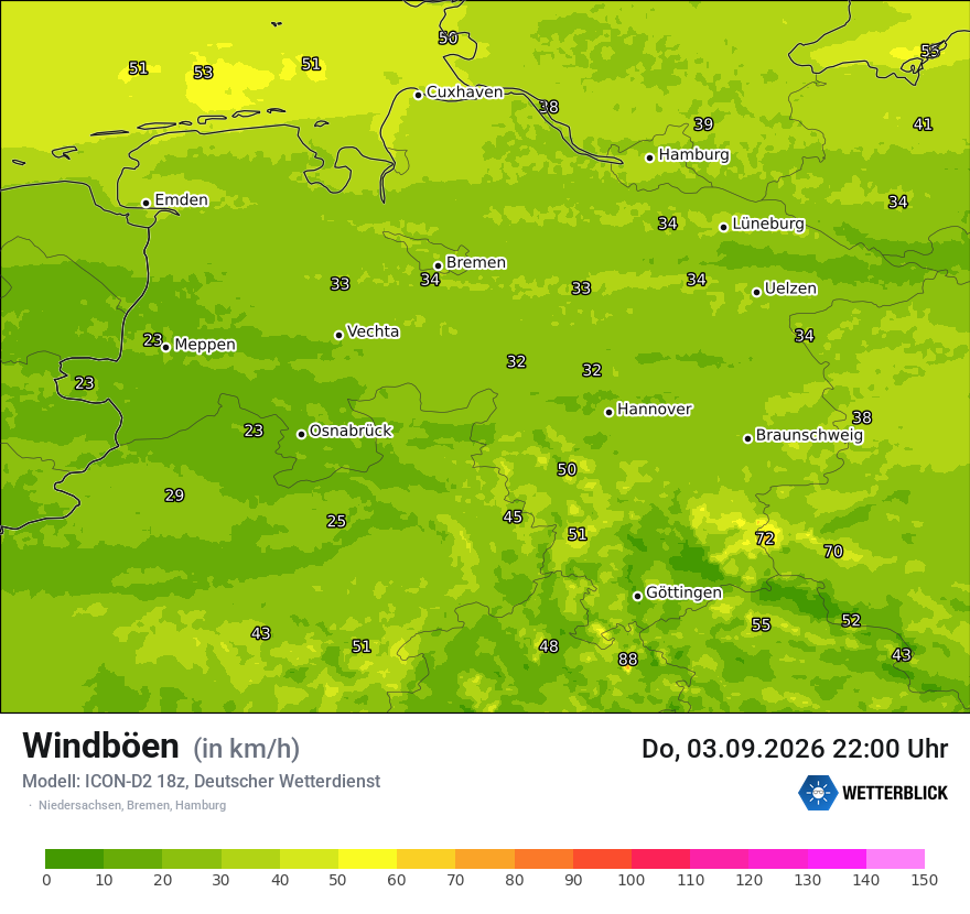 Maximale Windböen