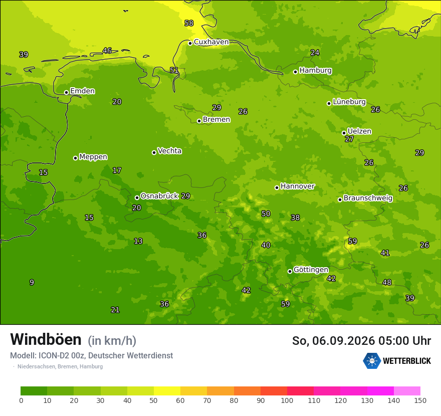 Maximale Windböen
