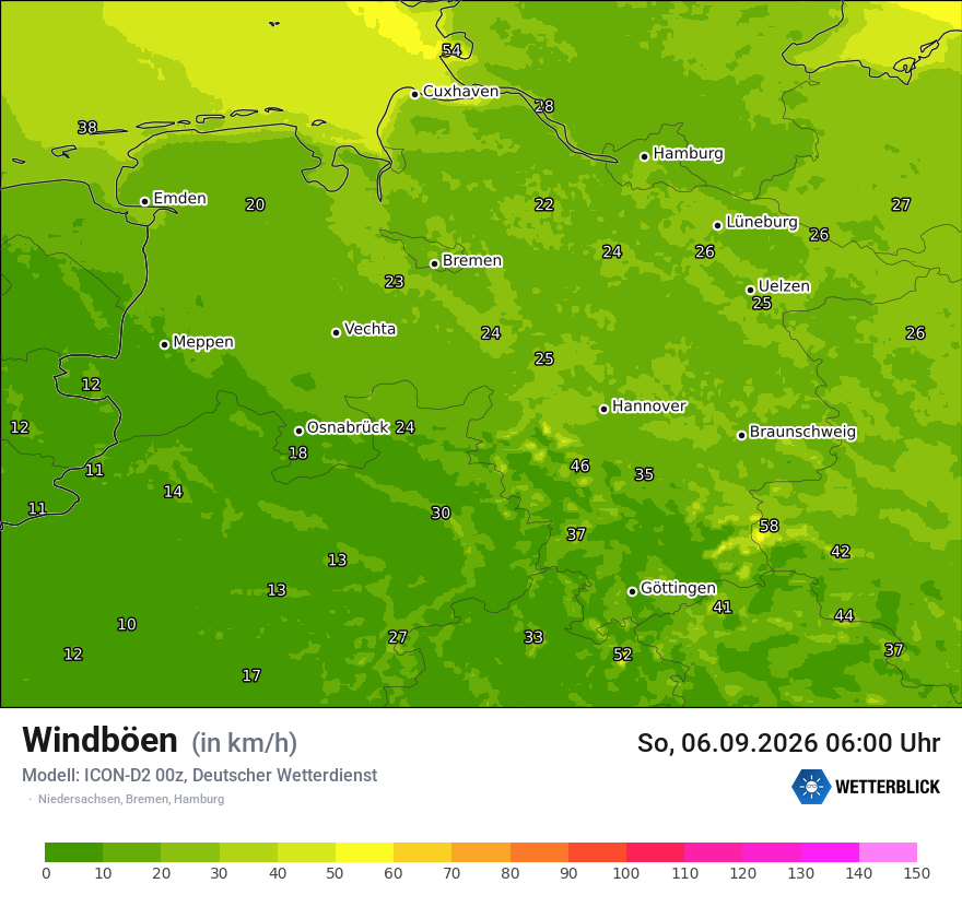 Maximale Windböen