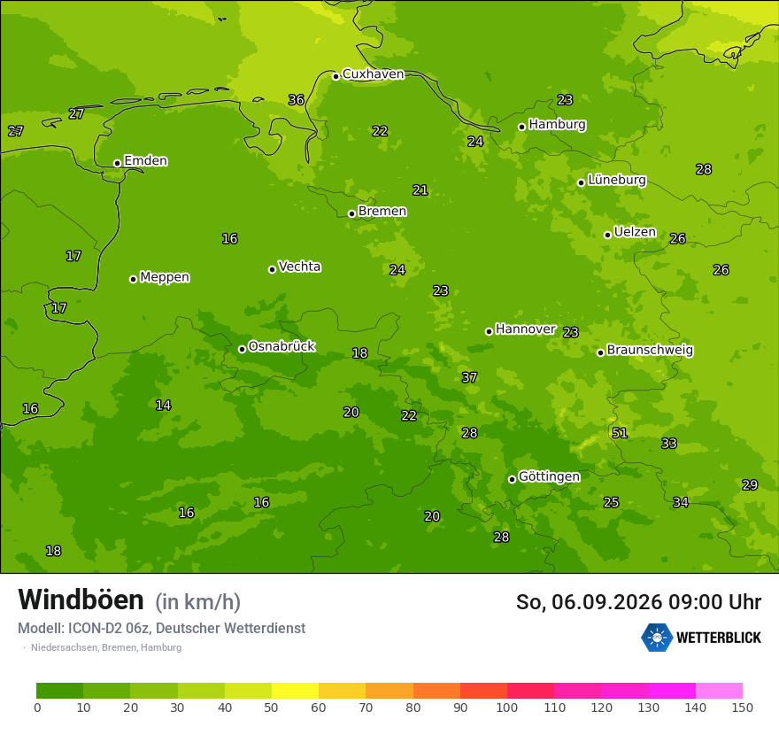 Maximale Windböen