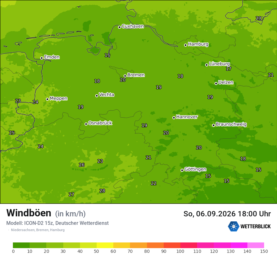 Maximale Windböen