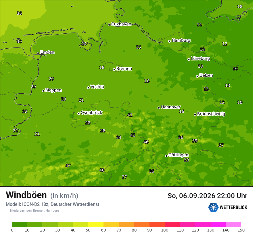 Maximale Windböen