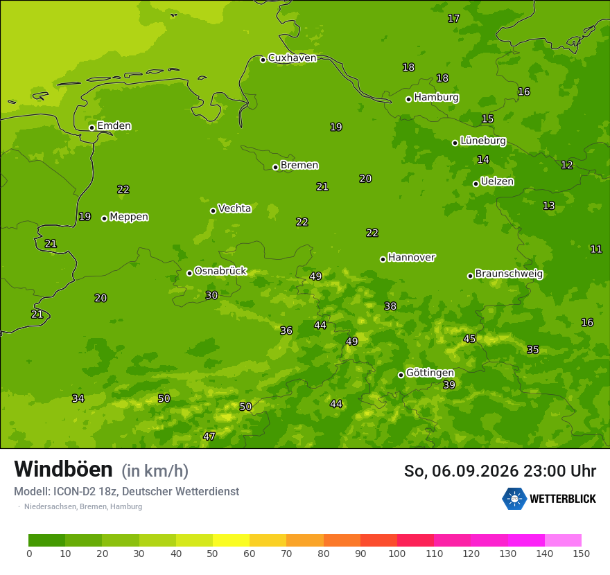 Maximale Windböen