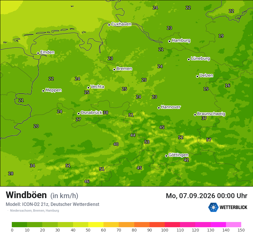 Maximale Windböen