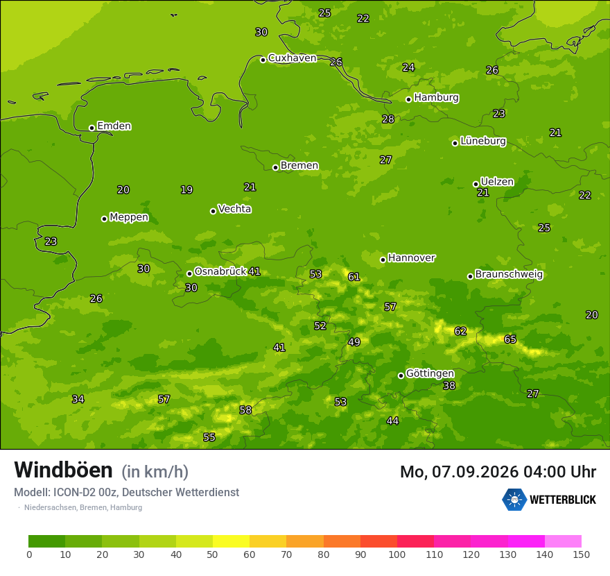 Maximale Windböen