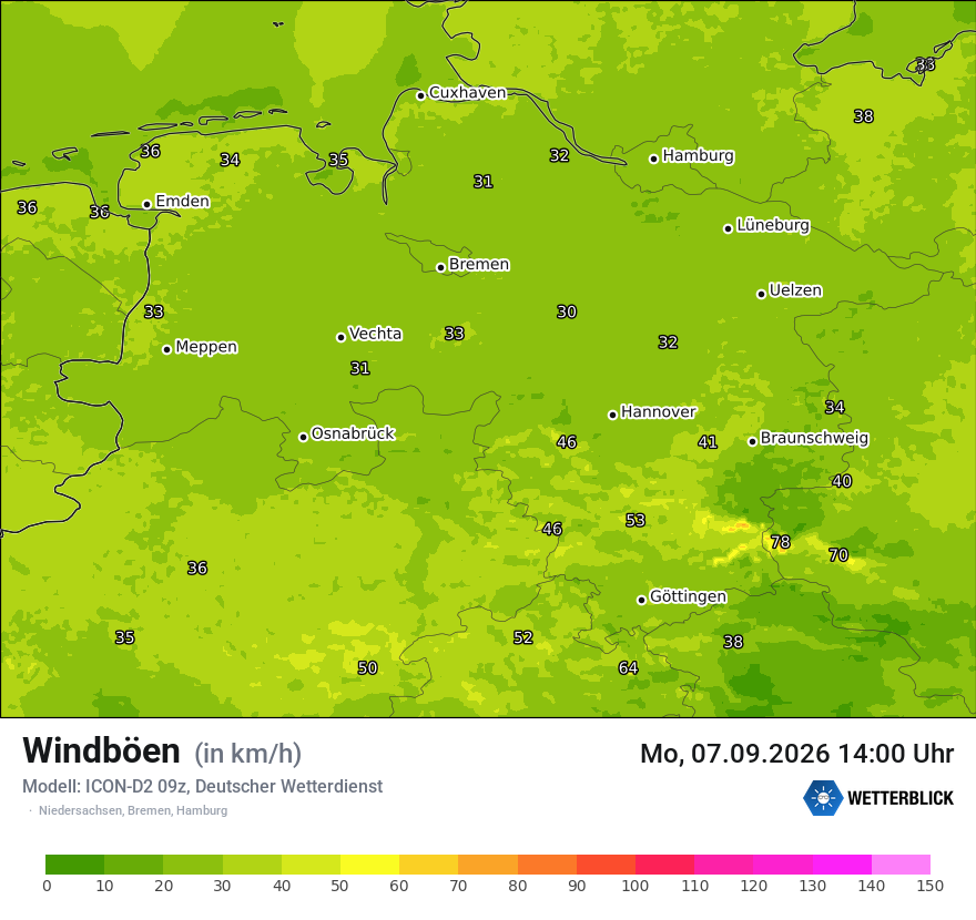 Maximale Windböen
