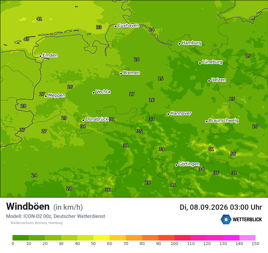 Maximale Windböen