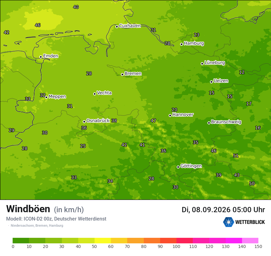 Maximale Windböen