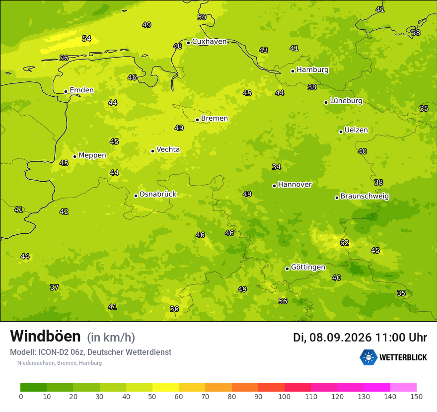 Maximale Windböen