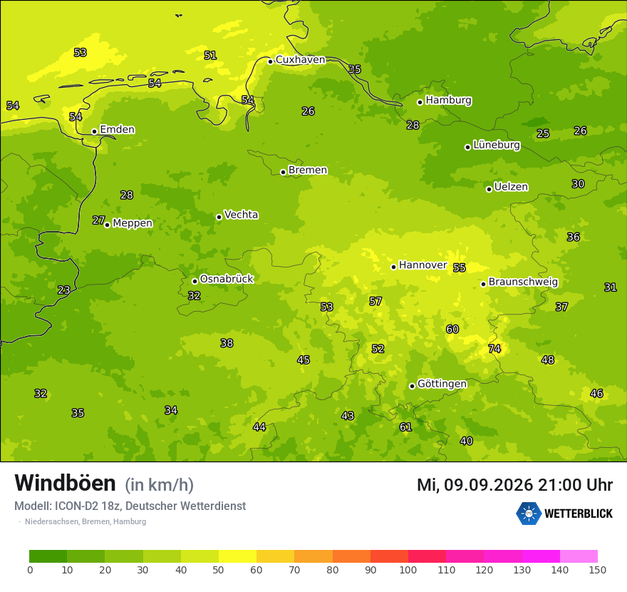Maximale Windböen