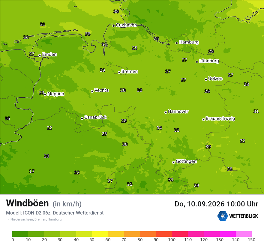 Maximale Windböen