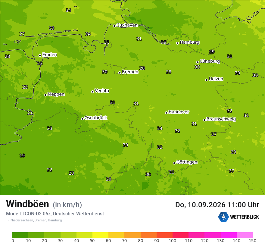 Maximale Windböen