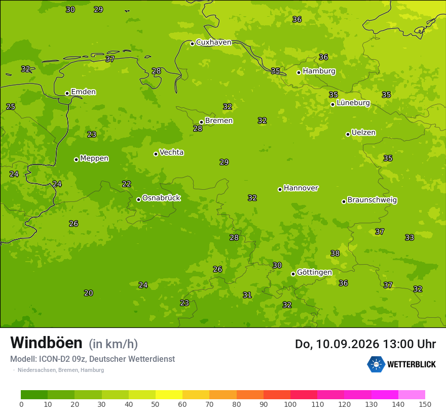 Maximale Windböen