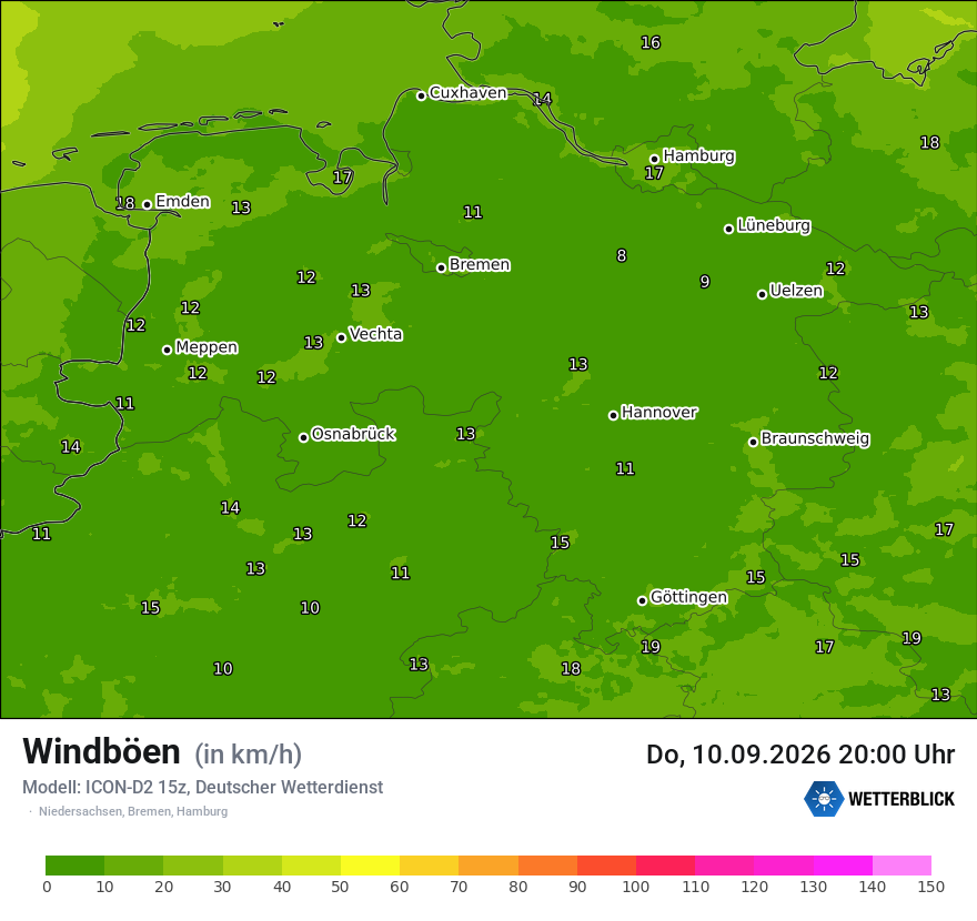 Maximale Windböen