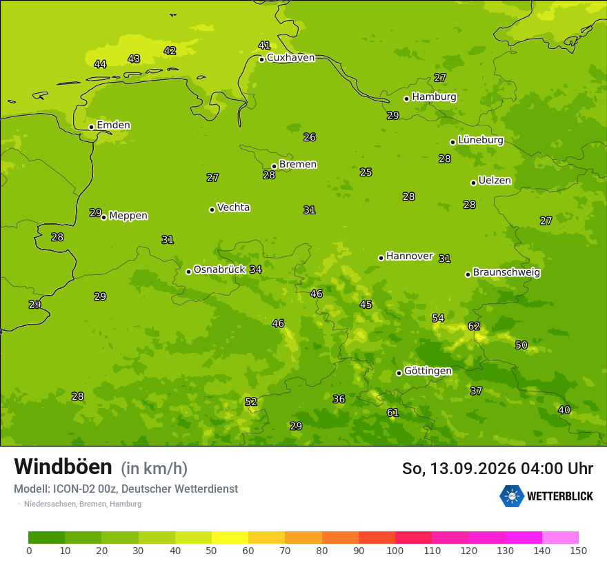 Maximale Windböen