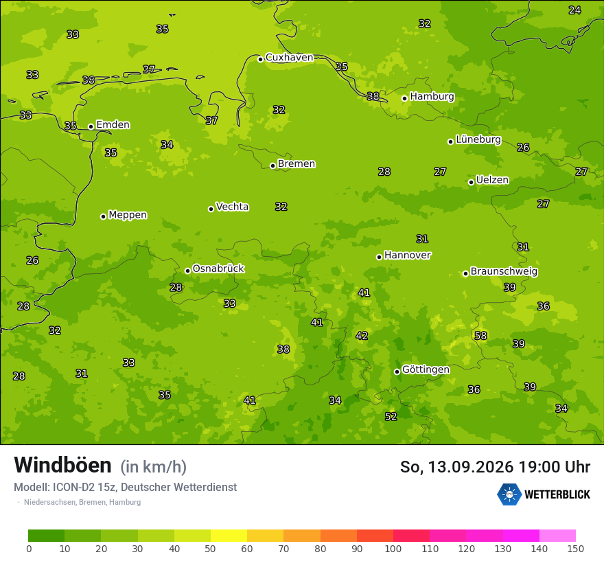 Maximale Windböen