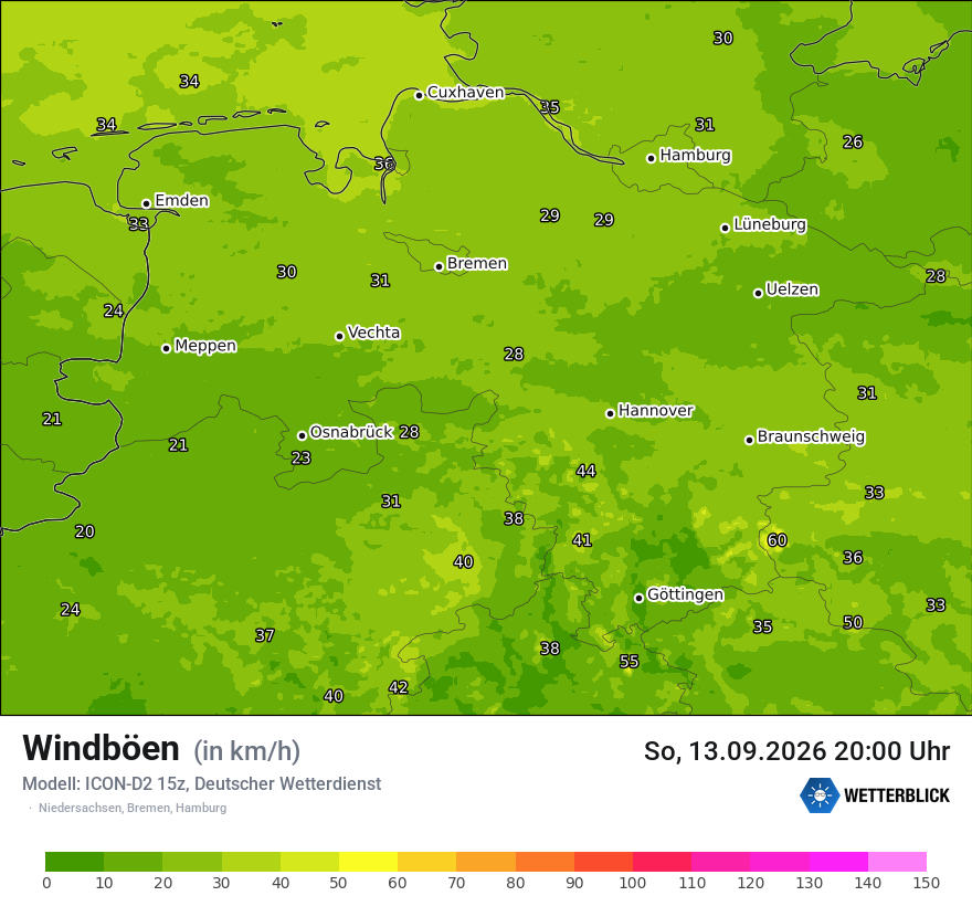 Maximale Windböen