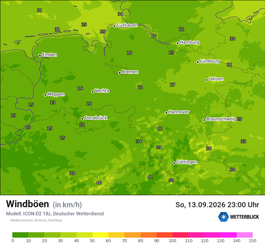 Maximale Windböen