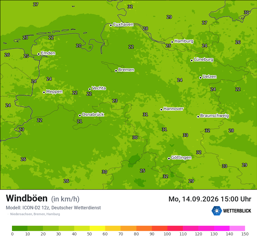 Maximale Windböen
