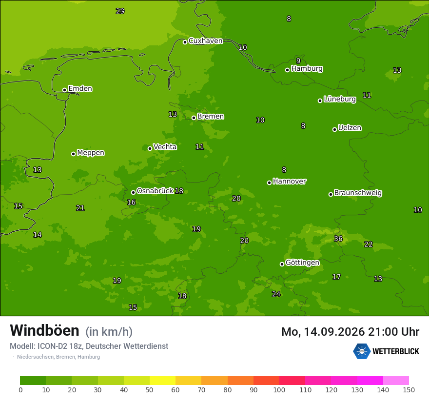 Maximale Windböen