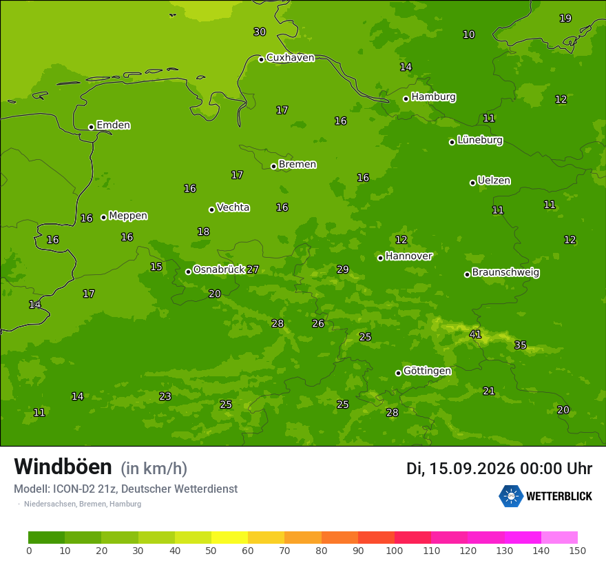 Maximale Windböen