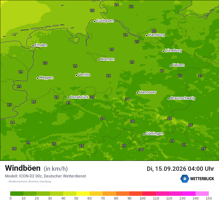Maximale Windböen