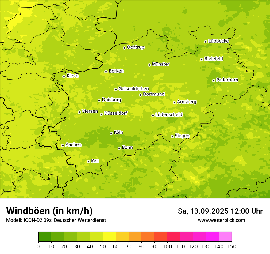 Modellkarten Windgeschwindigkeit