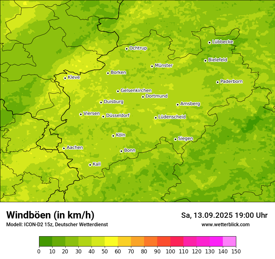 Modellkarten Windgeschwindigkeit