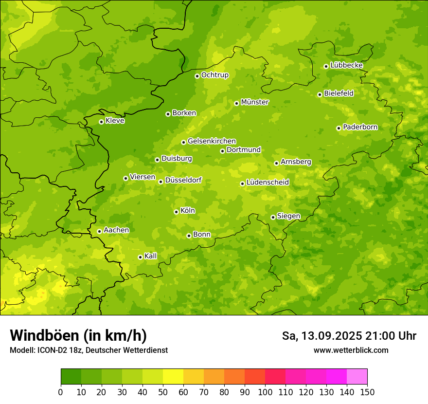 Modellkarten Windgeschwindigkeit