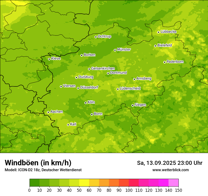 Modellkarten Windgeschwindigkeit