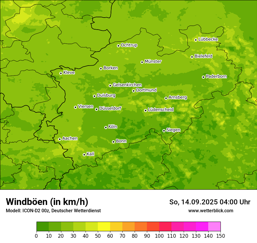 Modellkarten Windgeschwindigkeit