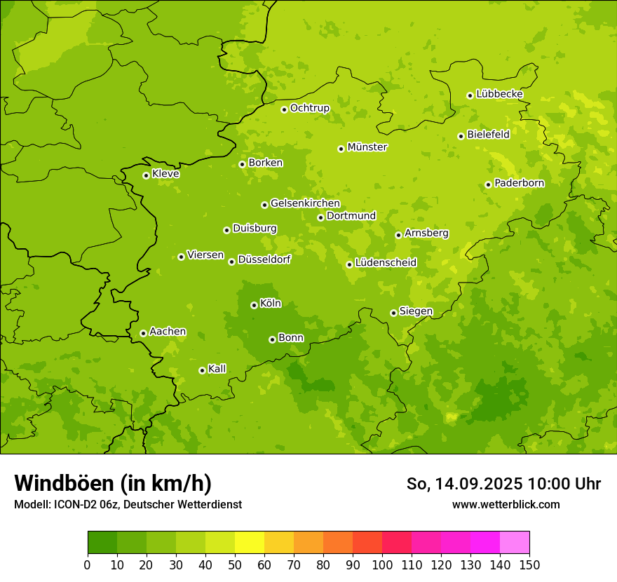 Modellkarten Windgeschwindigkeit