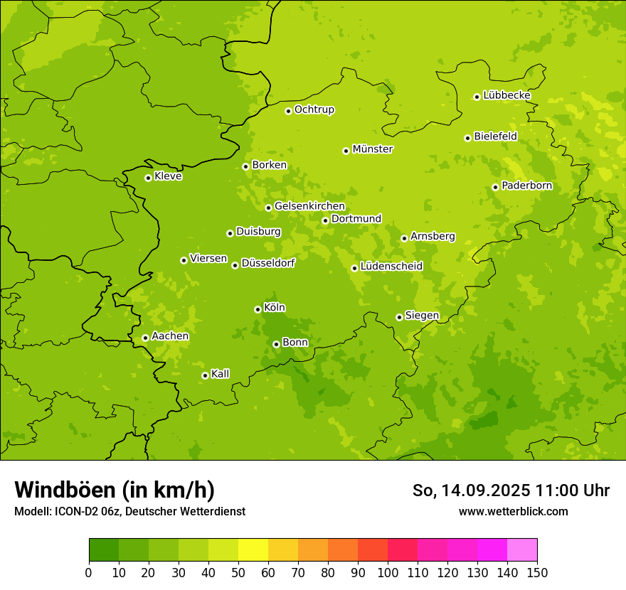 Modellkarten Windgeschwindigkeit