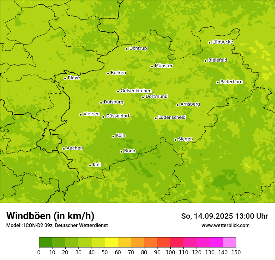 Modellkarten Windgeschwindigkeit