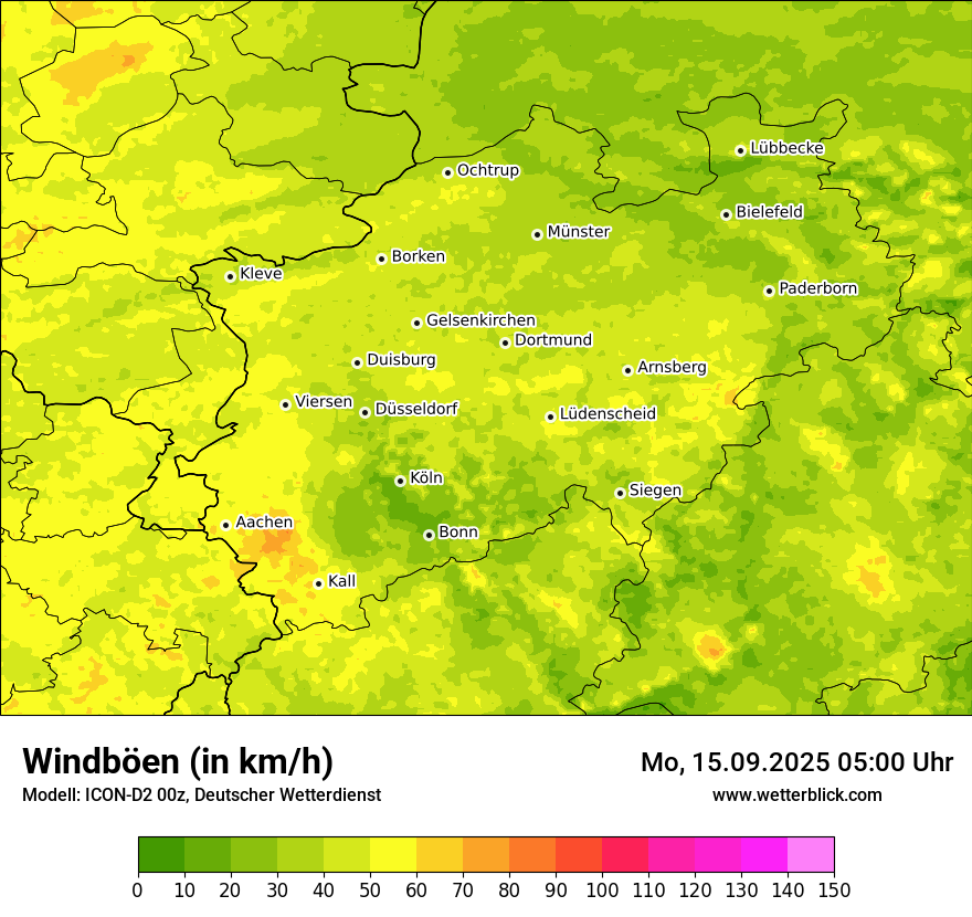 Modellkarten Windgeschwindigkeit