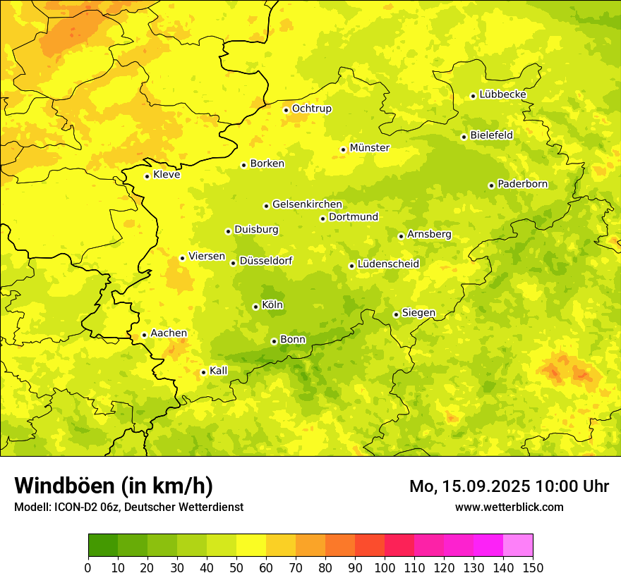Modellkarten Windgeschwindigkeit