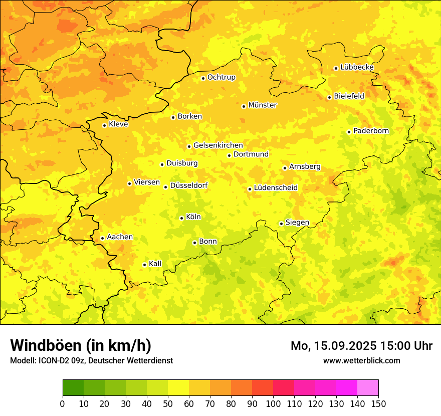 Modellkarten Windgeschwindigkeit